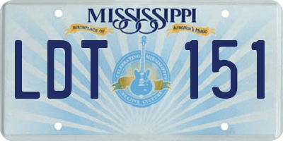 MS license plate LDT151