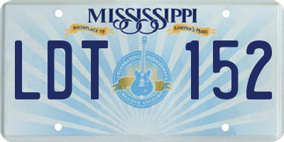 MS license plate LDT152