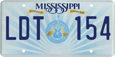 MS license plate LDT154