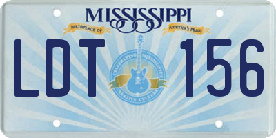 MS license plate LDT156