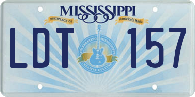 MS license plate LDT157