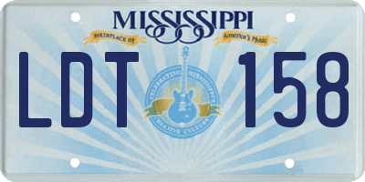 MS license plate LDT158