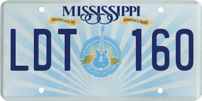 MS license plate LDT160