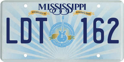 MS license plate LDT162
