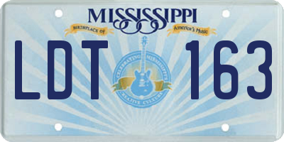 MS license plate LDT163
