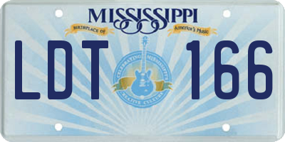 MS license plate LDT166