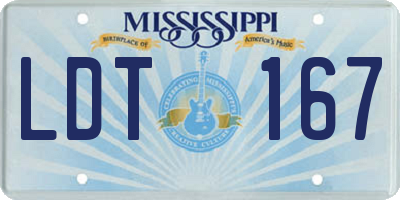 MS license plate LDT167