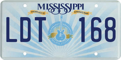 MS license plate LDT168