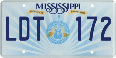 MS license plate LDT172