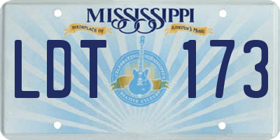 MS license plate LDT173