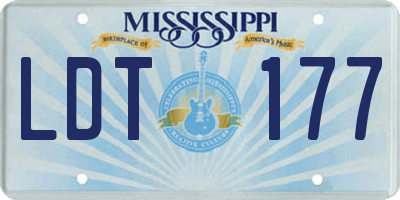 MS license plate LDT177
