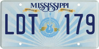 MS license plate LDT179