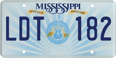 MS license plate LDT182