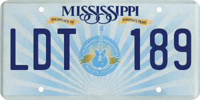 MS license plate LDT189