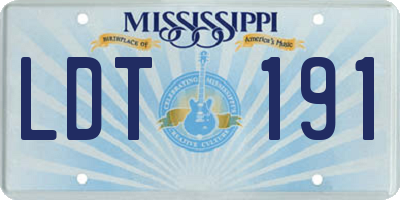 MS license plate LDT191