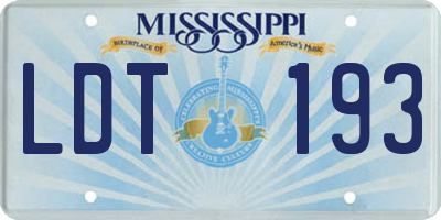 MS license plate LDT193