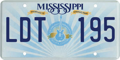 MS license plate LDT195