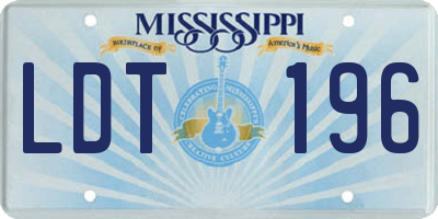 MS license plate LDT196
