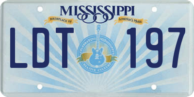 MS license plate LDT197