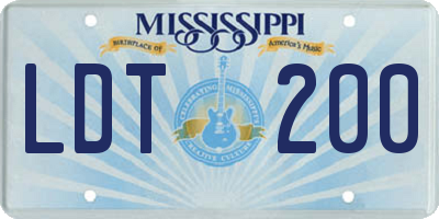 MS license plate LDT200