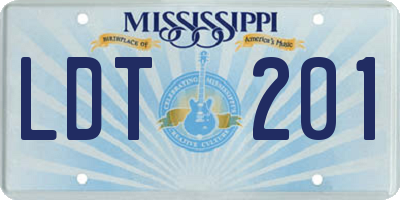 MS license plate LDT201