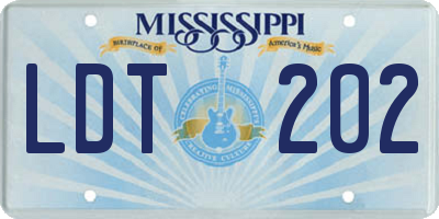 MS license plate LDT202