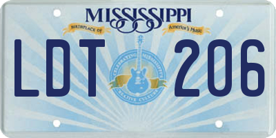 MS license plate LDT206