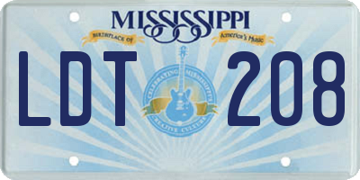 MS license plate LDT208