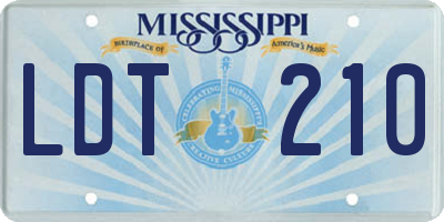 MS license plate LDT210