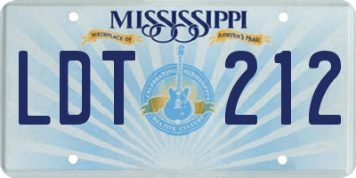 MS license plate LDT212