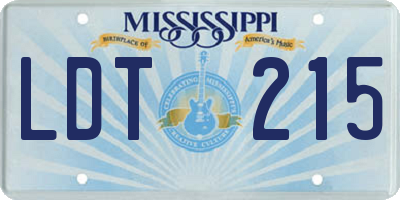 MS license plate LDT215