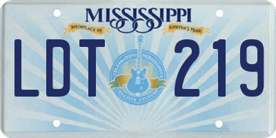 MS license plate LDT219