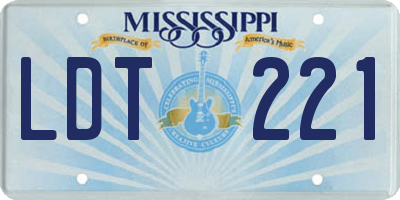MS license plate LDT221