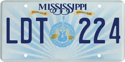 MS license plate LDT224