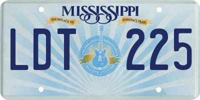 MS license plate LDT225