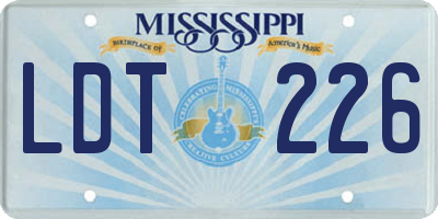 MS license plate LDT226
