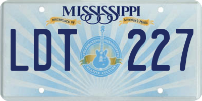 MS license plate LDT227