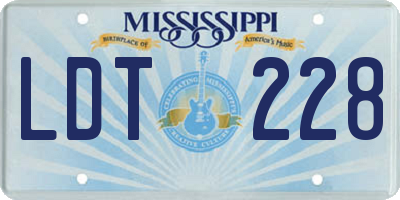 MS license plate LDT228