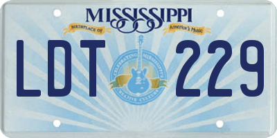 MS license plate LDT229