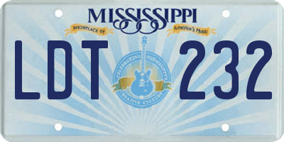MS license plate LDT232