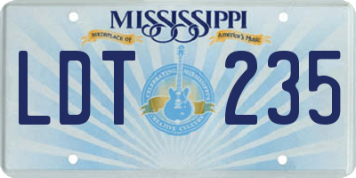 MS license plate LDT235