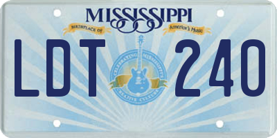 MS license plate LDT240