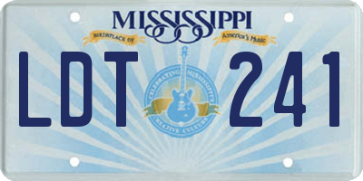 MS license plate LDT241