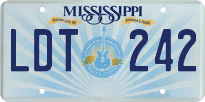 MS license plate LDT242