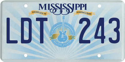 MS license plate LDT243