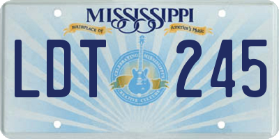 MS license plate LDT245