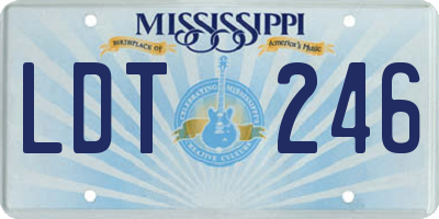MS license plate LDT246
