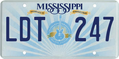 MS license plate LDT247