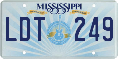 MS license plate LDT249