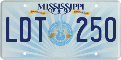 MS license plate LDT250